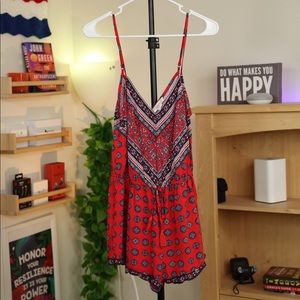 Red Paisley Romper